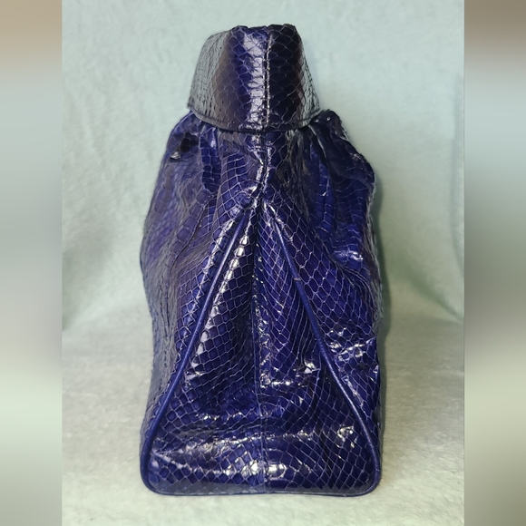 Vintage Blue "Snakeskin" Clutch By Clemente - Picture 3 of 13